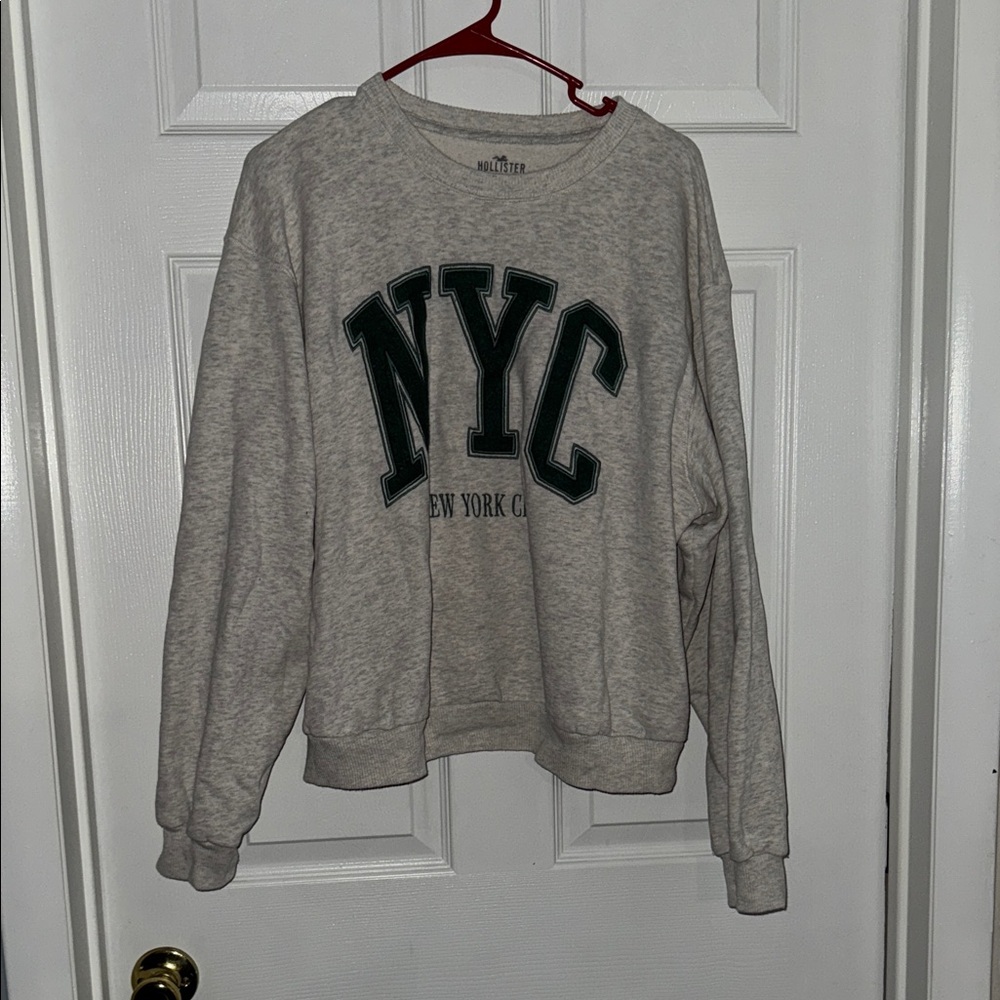 Hollister Gray NYC Crew Neck Sweater